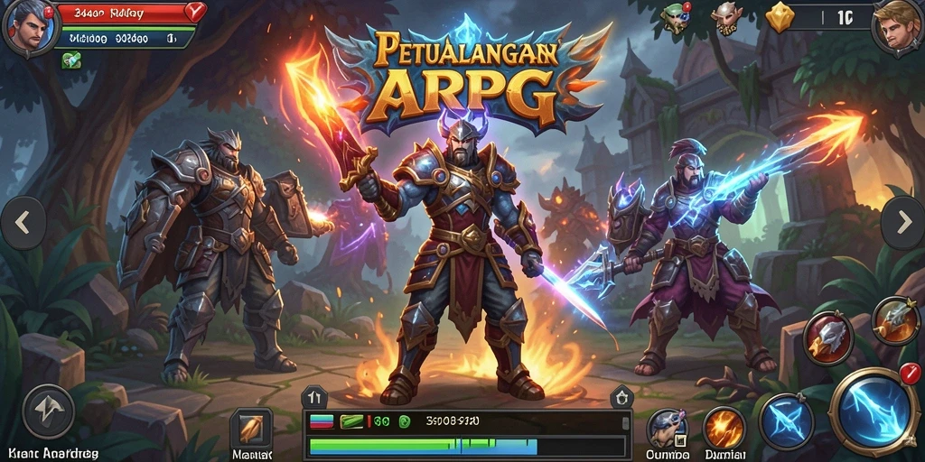 Tangkapan layar utama <strong>3446</strong> menampilkan aksi pertarungan yang seru dan karakter unik.