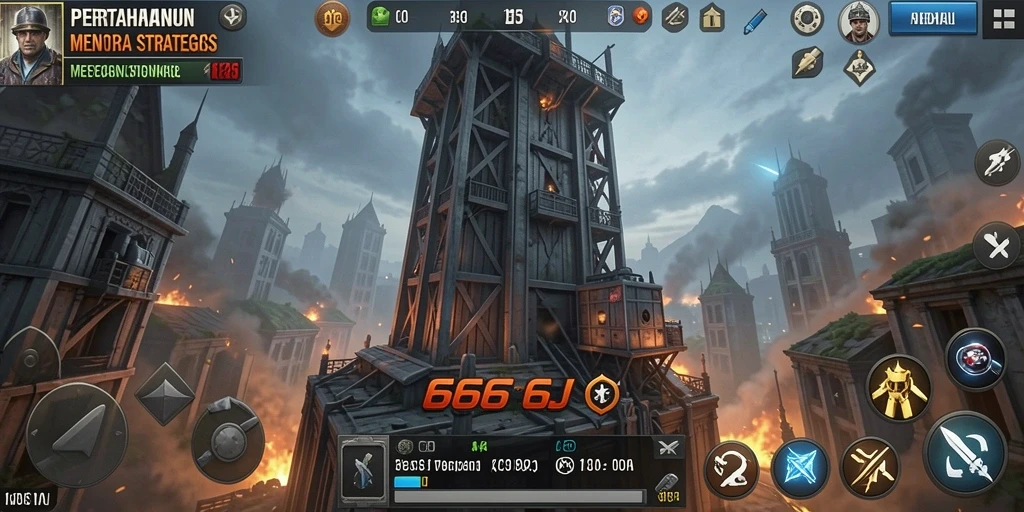 Gameplay seru dan menantang dari 666J di Tower Defense.