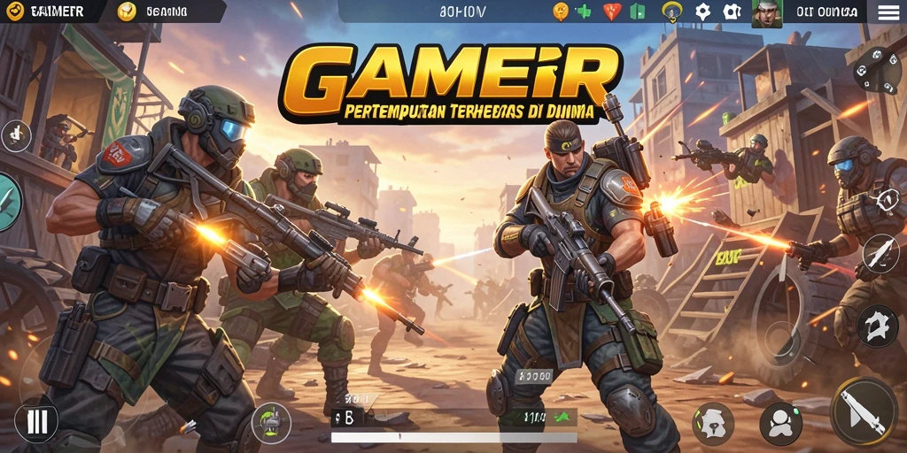 Tampilan gameplay seru dalam arena pertarungan Battle Royale.