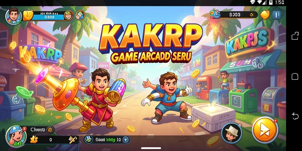Screenshot menunjukkan momen seru dalam gameplay Arcade KAKRP.