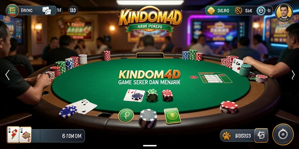 Tampilan gameplay poker yang mengasyikkan di KINDOM4D.