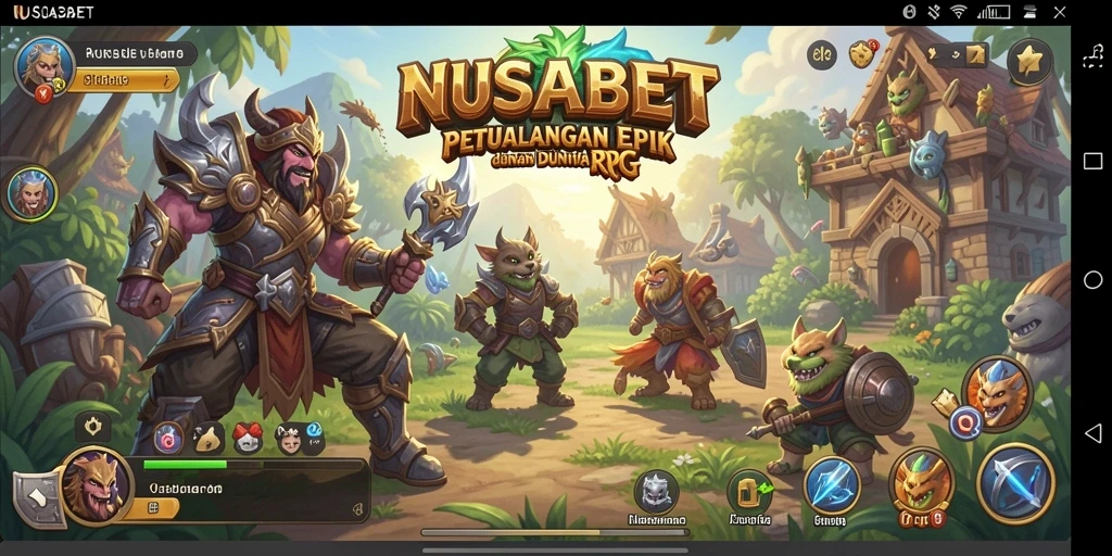 Tampilan mendebarkan dari gameplay NUSABET dengan elemen RPG yang menarik.