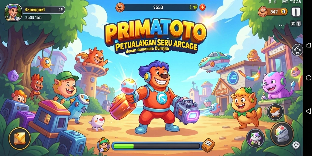 Tangkapan layar PRIMATOTO menunjukkan aksi gameplay yang seru dan penuh warna.