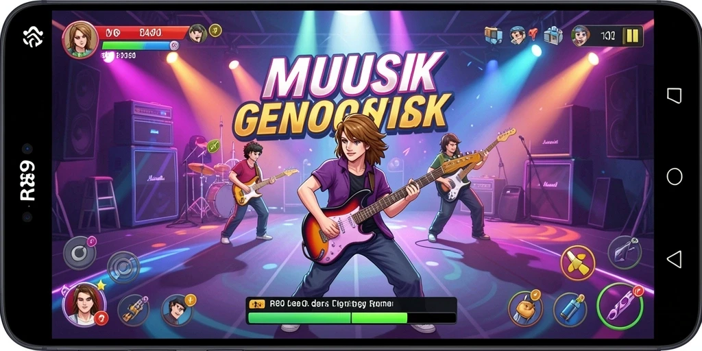 Gameplay RR89 yang seru dengan berbagai pilihan lagu.