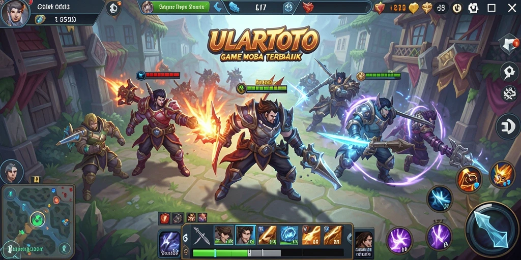 Screenshot gameplay ULARTOTO menampilkan pertarungan tim yang epik.