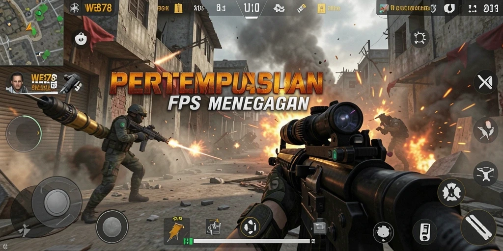 Tampilan gameplay WE878 dengan aksi tembak-menembak yang seru.